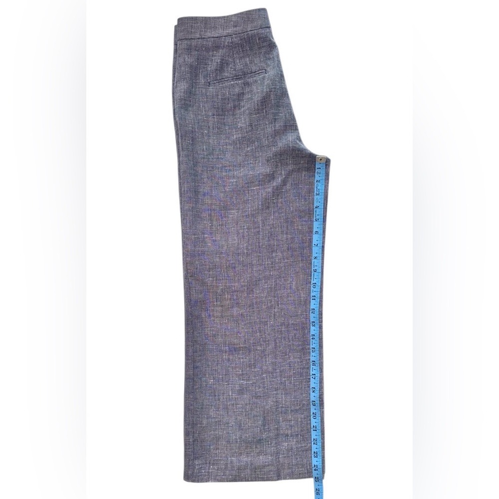 EUC ANN TAYLOR Cotton-Linen Textured Wide Leg Trousers In Blue-Gray Size 2 - Picture 7 of 9